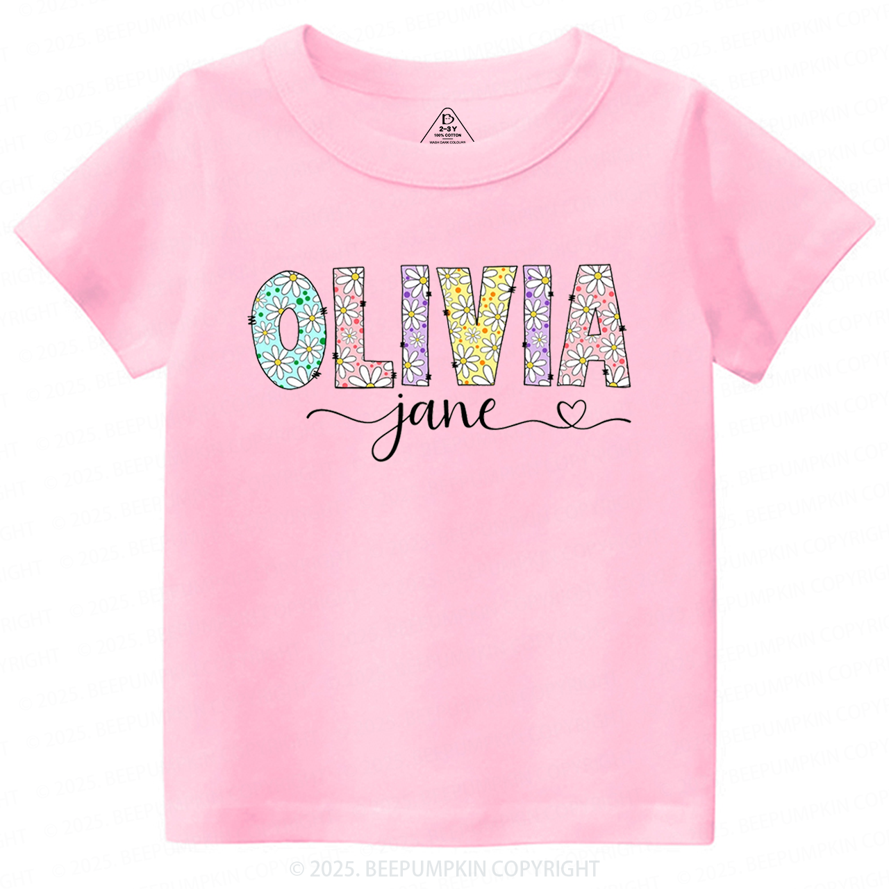 Personalized Name With Daisies Toddler&Kid's Tees Beepumpkin