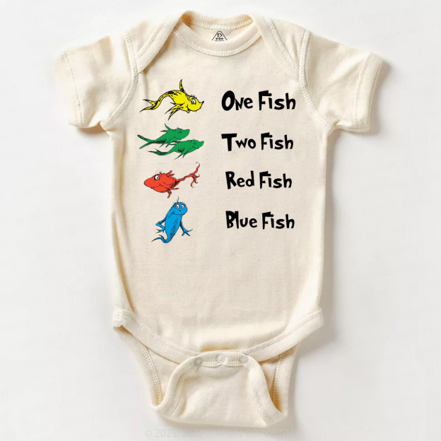 One Fish Two Fish Red Fish Blue Fish Bodysuit Beepumpkin