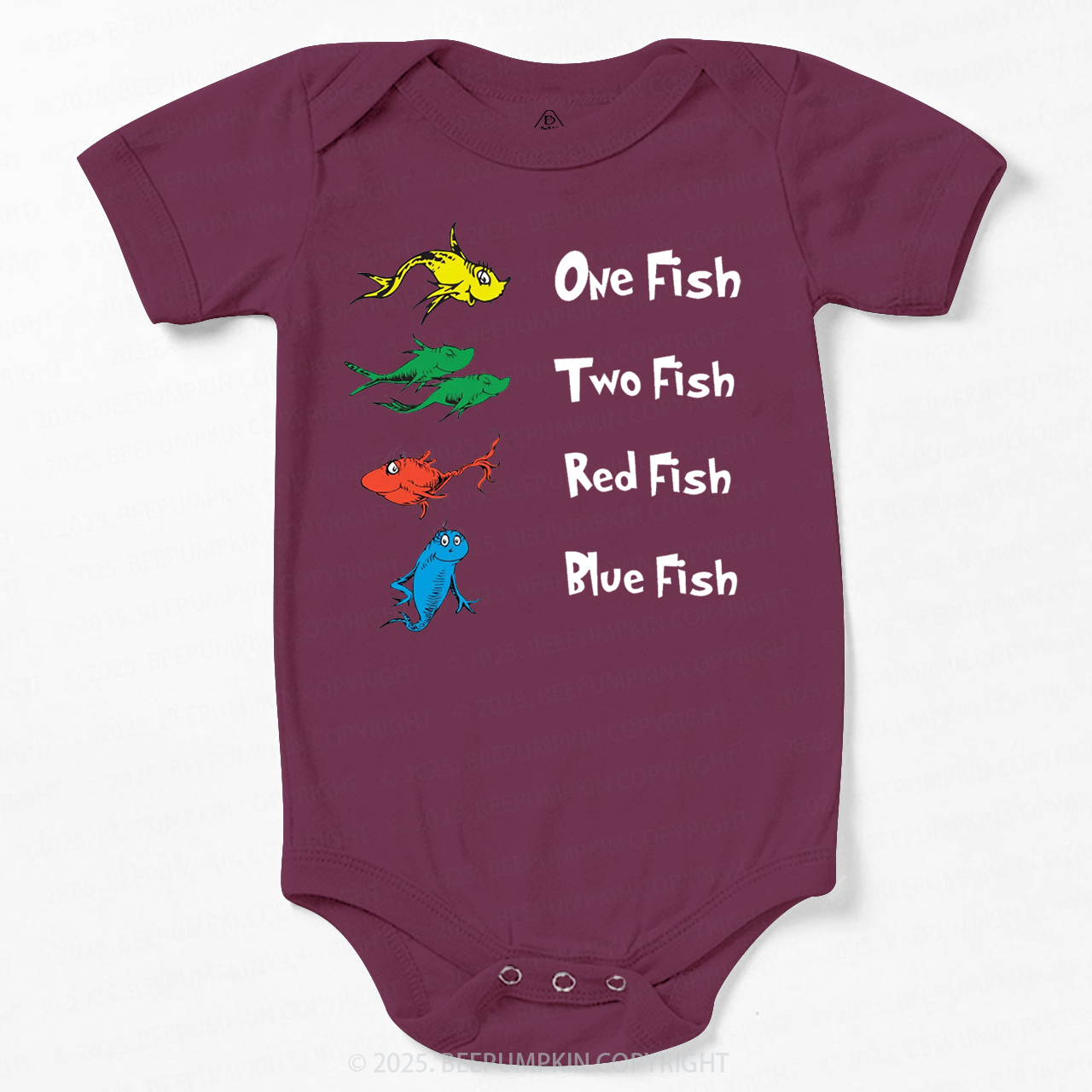 One Fish Two Fish Red Fish Blue Fish Bodysuit Beepumpkin