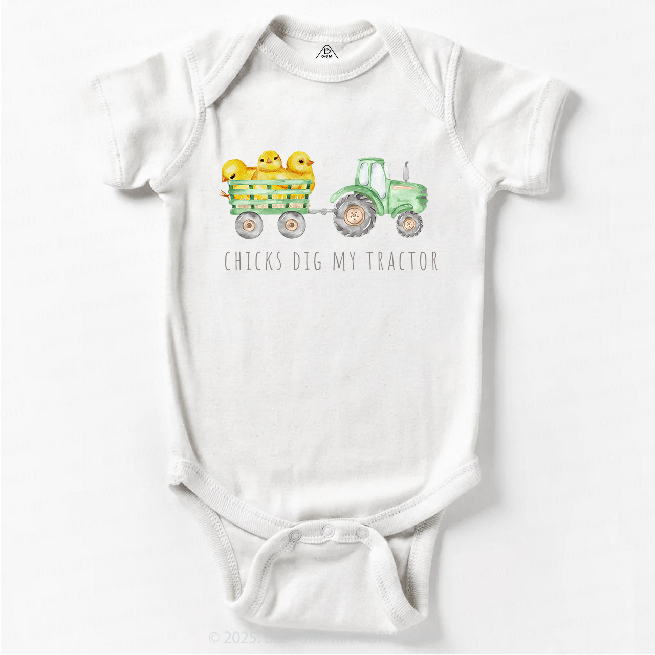 Chicks Dig My Tractor Easter Baby Bodysuit