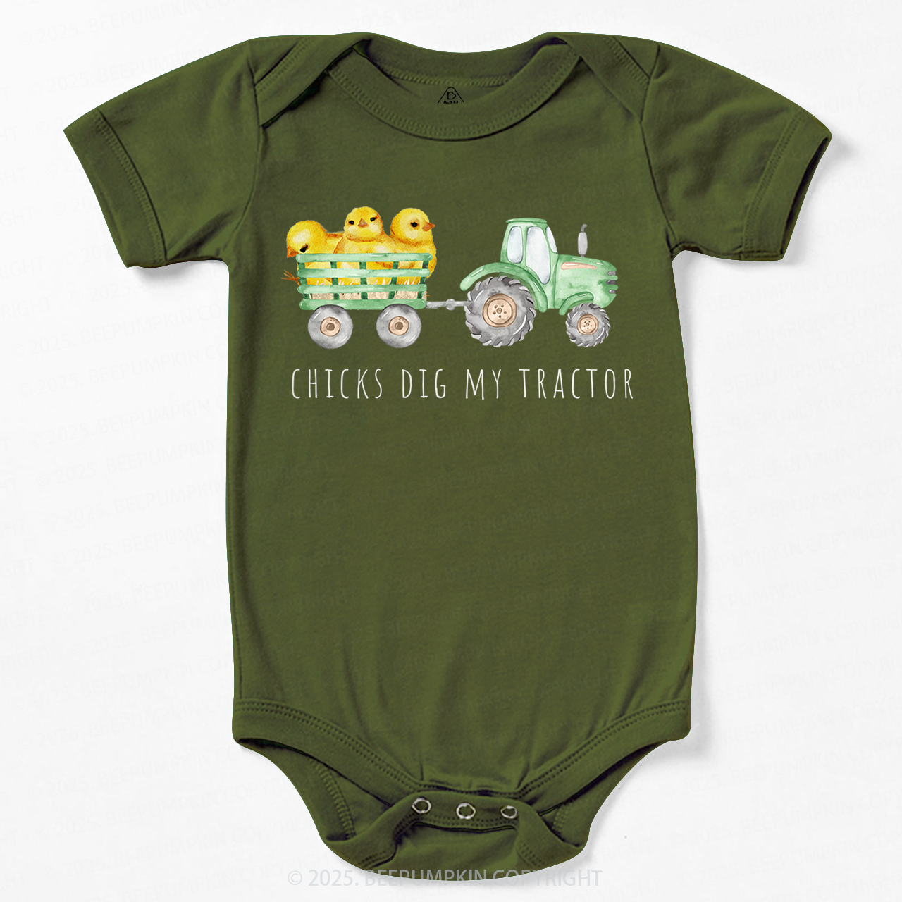 Chicks Dig My Tractor Easter Baby Bodysuit
