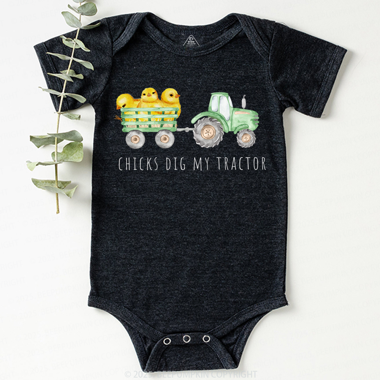 Chicks Dig My Tractor Easter Baby Bodysuit