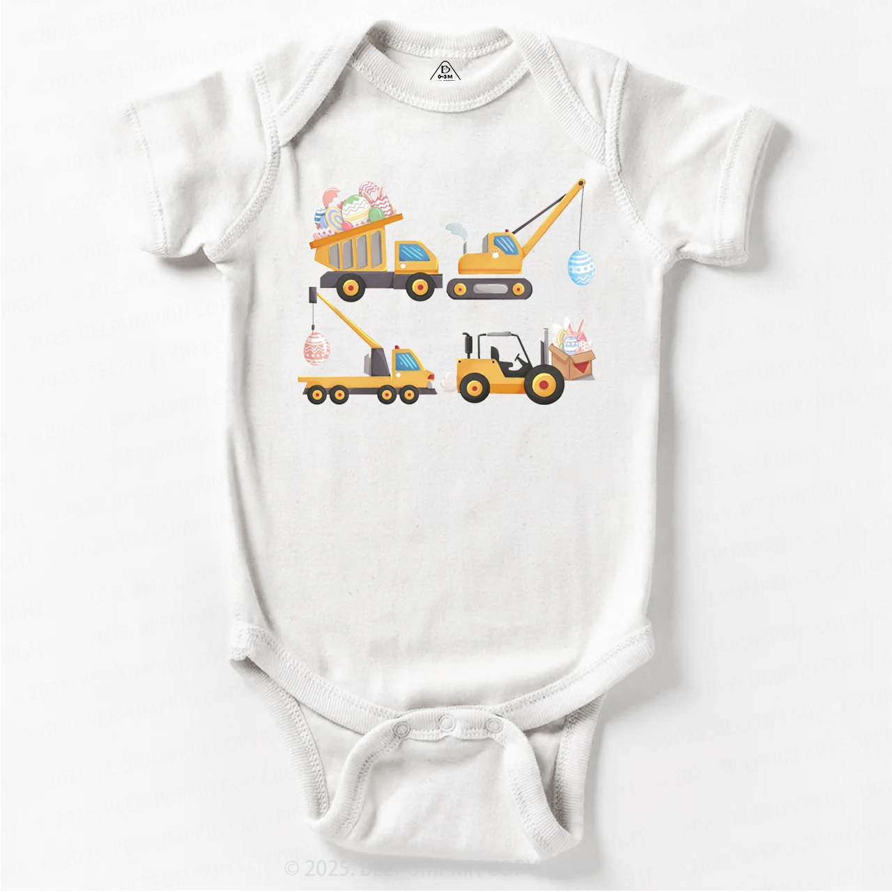 Easter Construction Trucks Bodysuit Beepumpkin