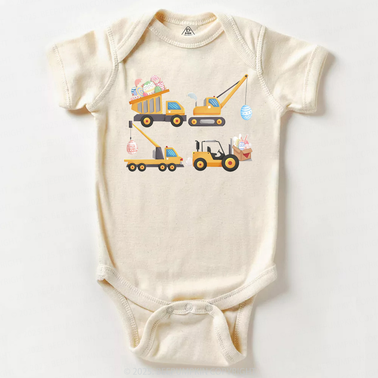 Easter Construction Trucks Bodysuit Beepumpkin