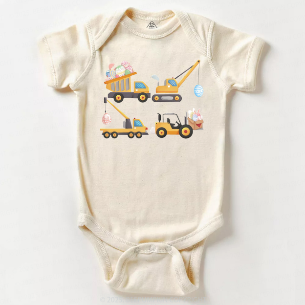Easter Construction Trucks Bodysuit Beepumpkin