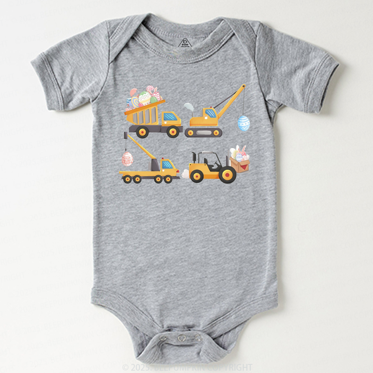 Easter Construction Trucks Bodysuit Beepumpkin