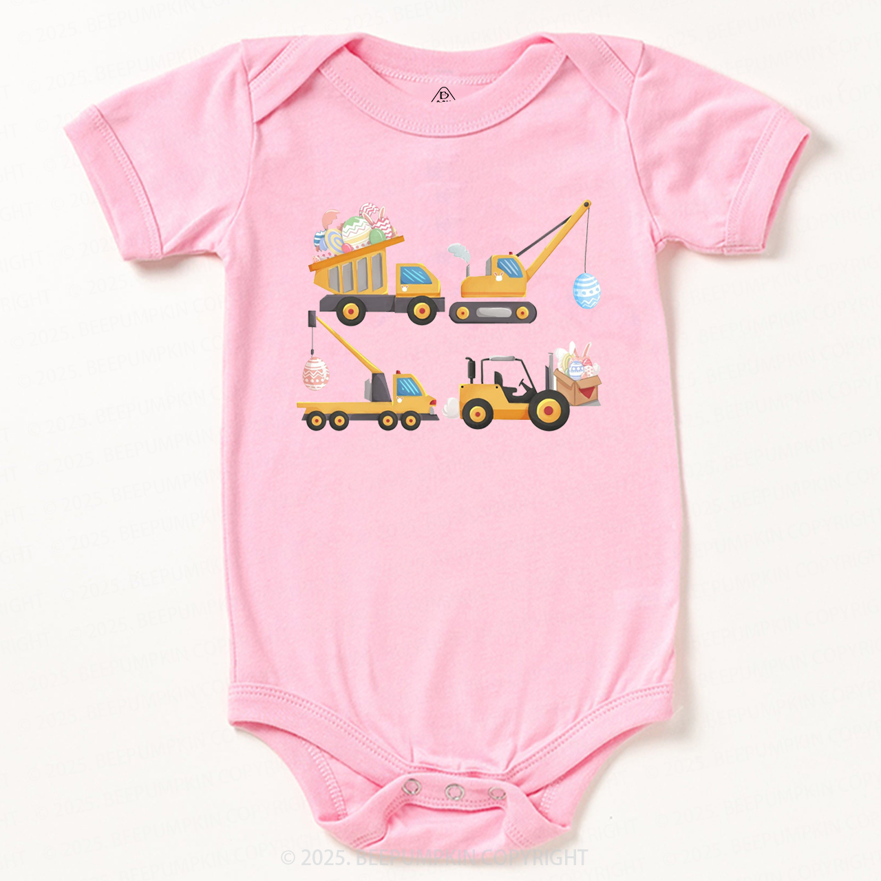 Easter Construction Trucks Bodysuit Beepumpkin