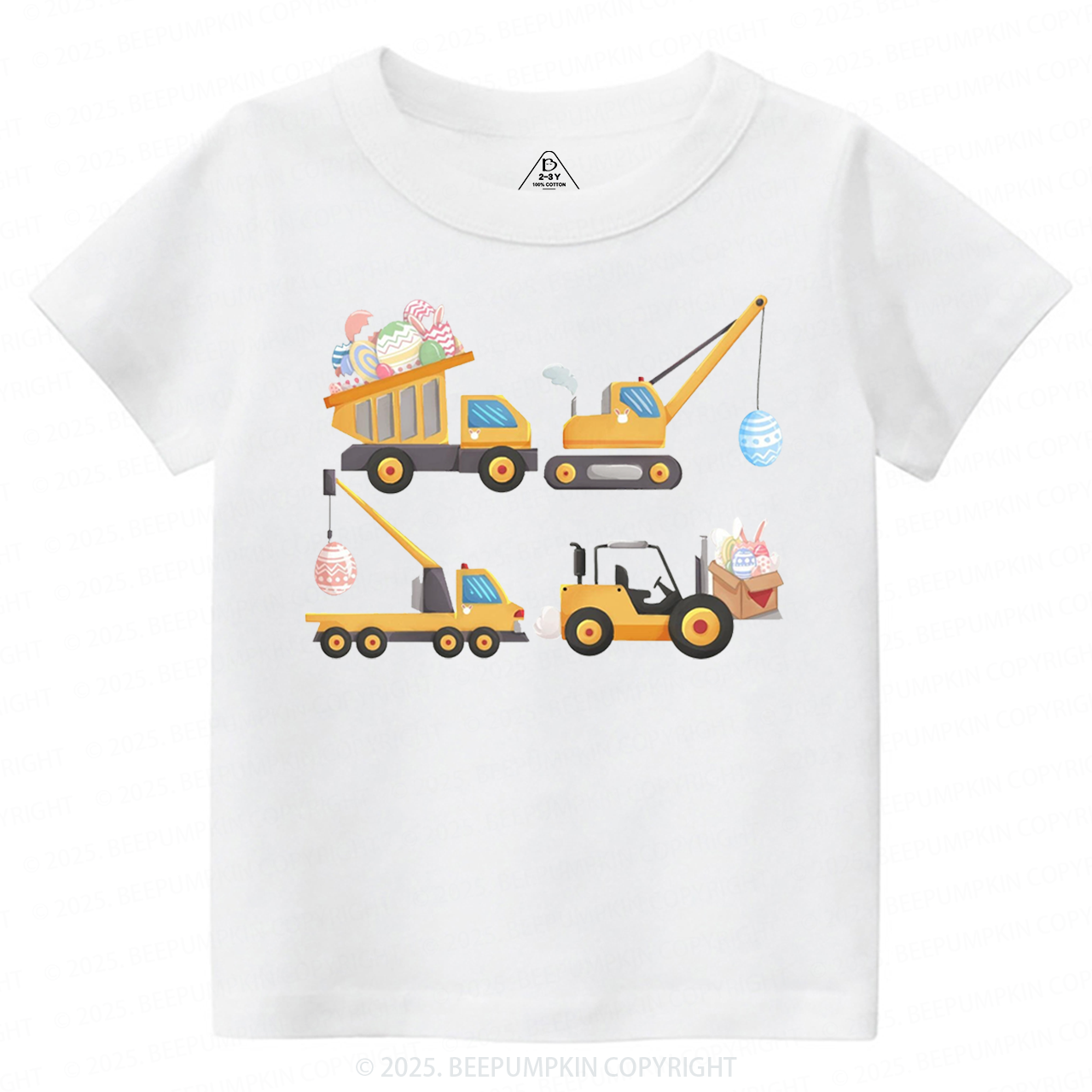 Easter Construction Trucks Toddler&Kid's Tees Beepumpkin