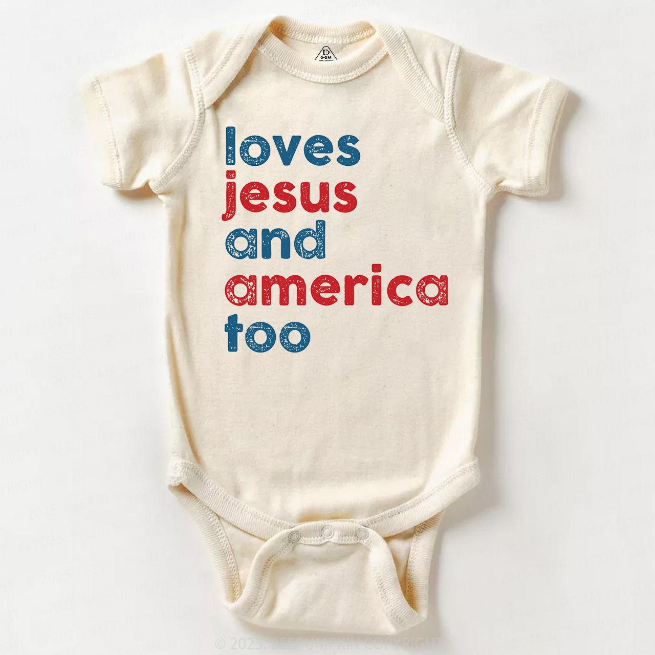 Loves Jesus And America Too Bodysuit Beepumpkin