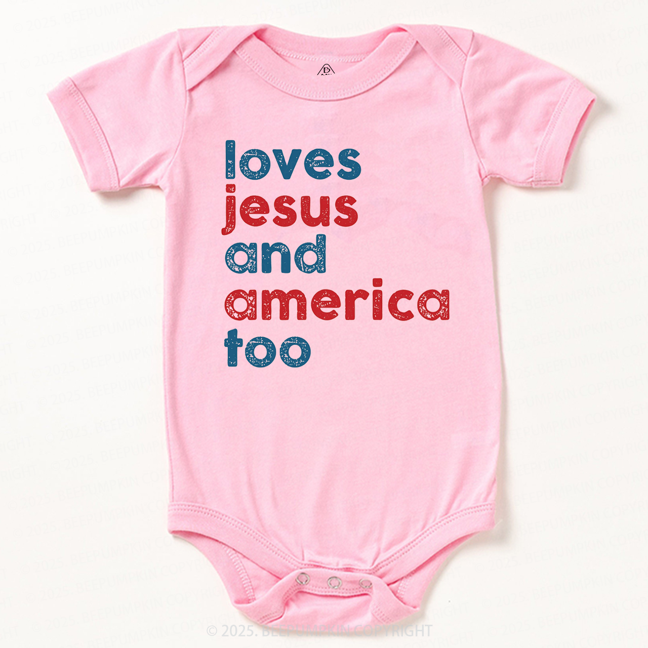 Loves Jesus And America Too Bodysuit Beepumpkin