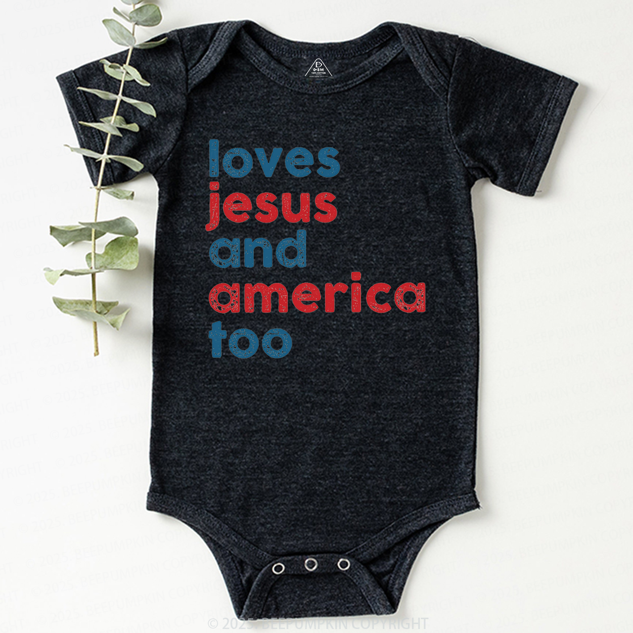Loves Jesus And America Too Bodysuit Beepumpkin