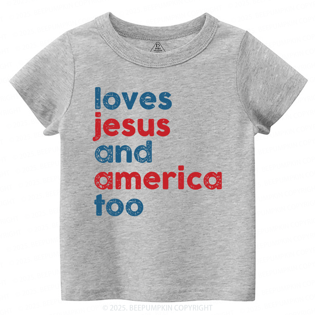 Loves Jesus And America Too Toddler&Kid's Tees Beepumpkin