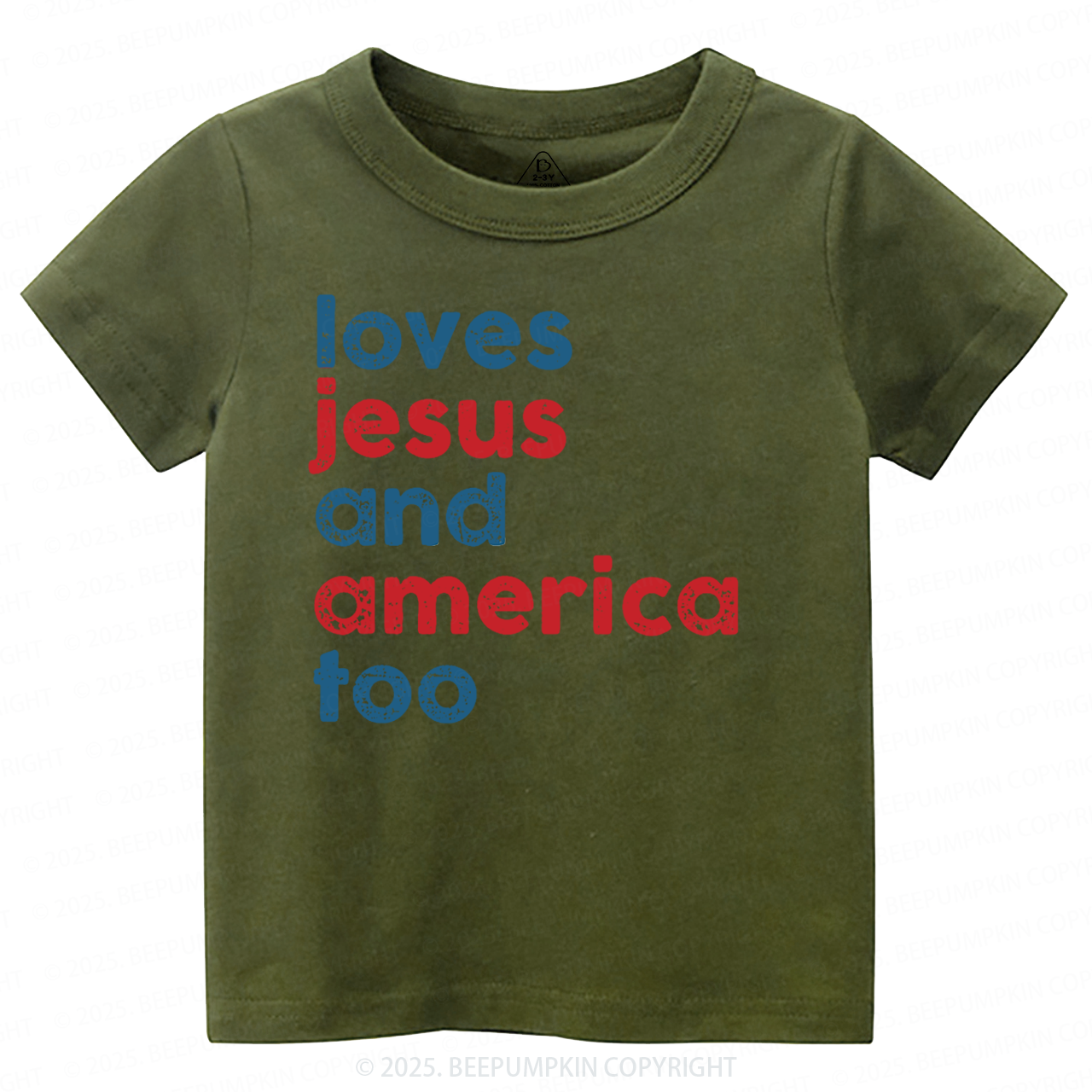 Loves Jesus And America Too Toddler&Kid's Tees Beepumpkin