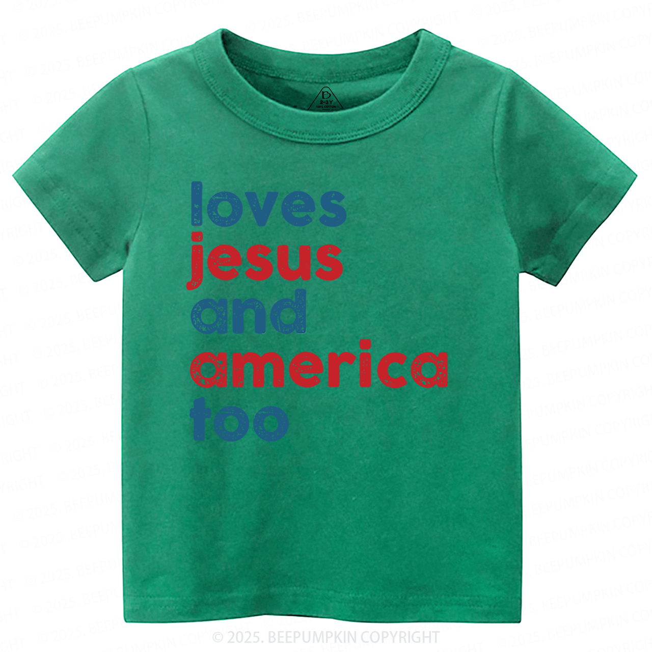 Loves Jesus And America Too Toddler&Kid's Tees Beepumpkin