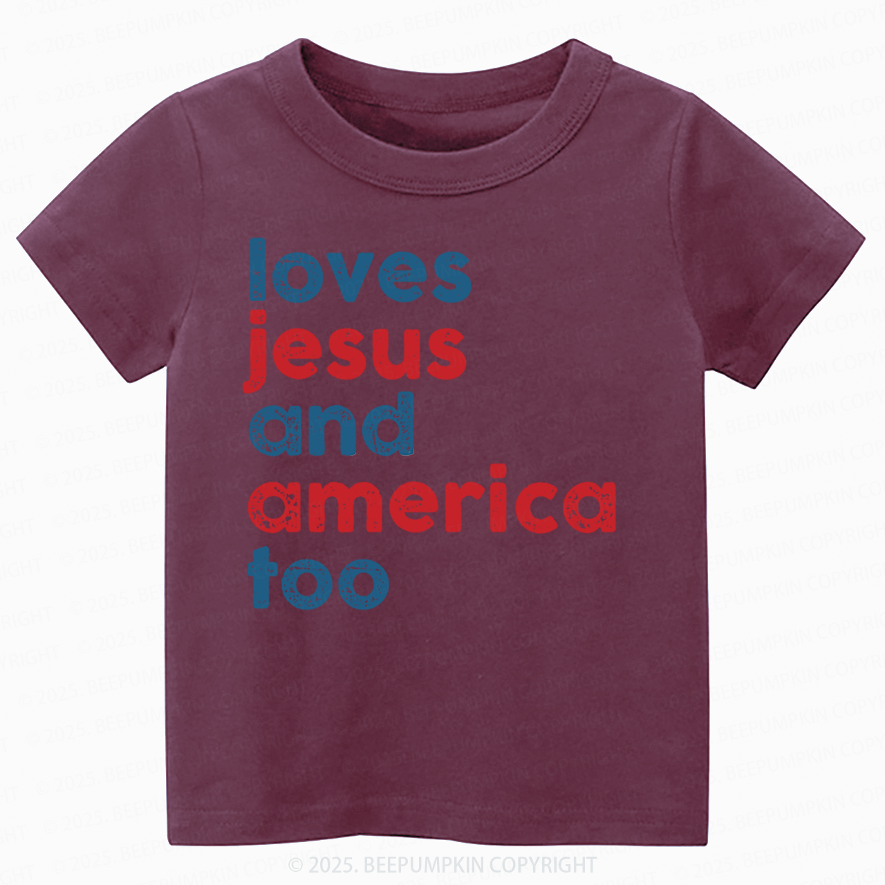Loves Jesus And America Too Toddler&Kid's Tees Beepumpkin