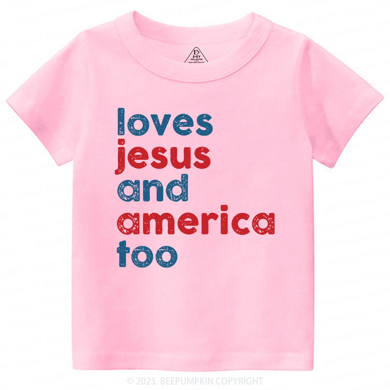 Loves Jesus And America Too Toddler&Kid's Tees Beepumpkin