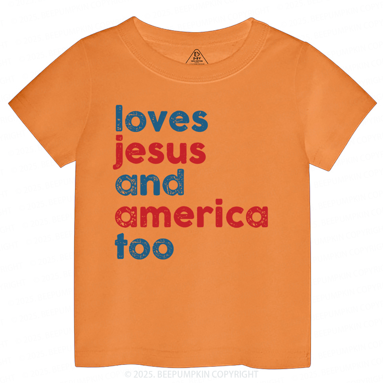 Loves Jesus And America Too Toddler&Kid's Tees Beepumpkin