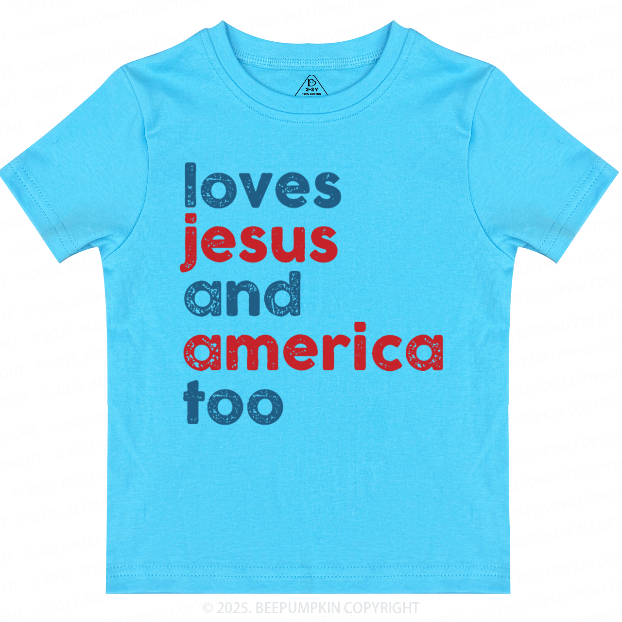 Loves Jesus And America Too Toddler&Kid's Tees Beepumpkin