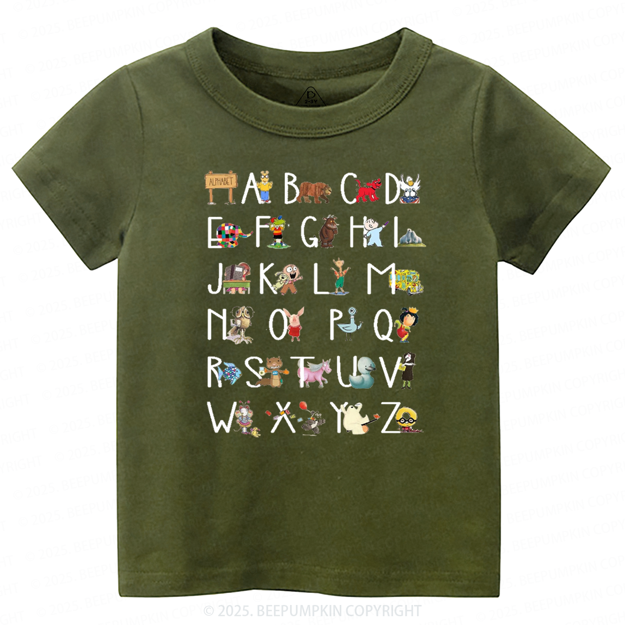 Alphabet  Kindergarten Toddler&Kid's Tees Beepumpkin