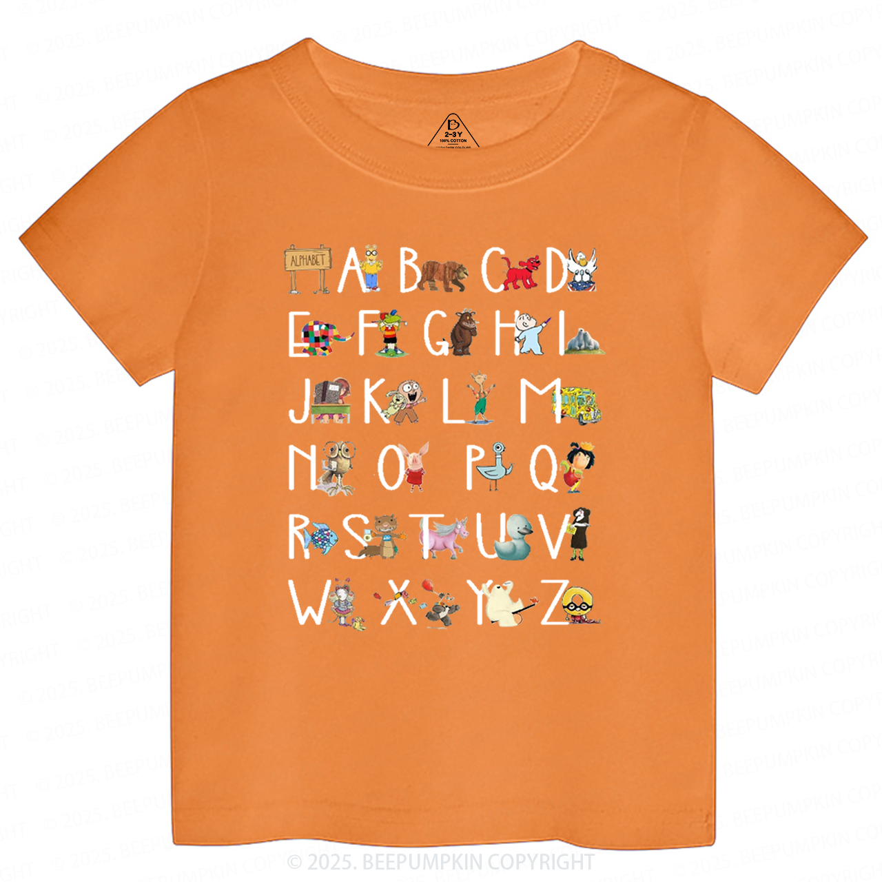 Alphabet  Kindergarten Toddler&Kid's Tees Beepumpkin