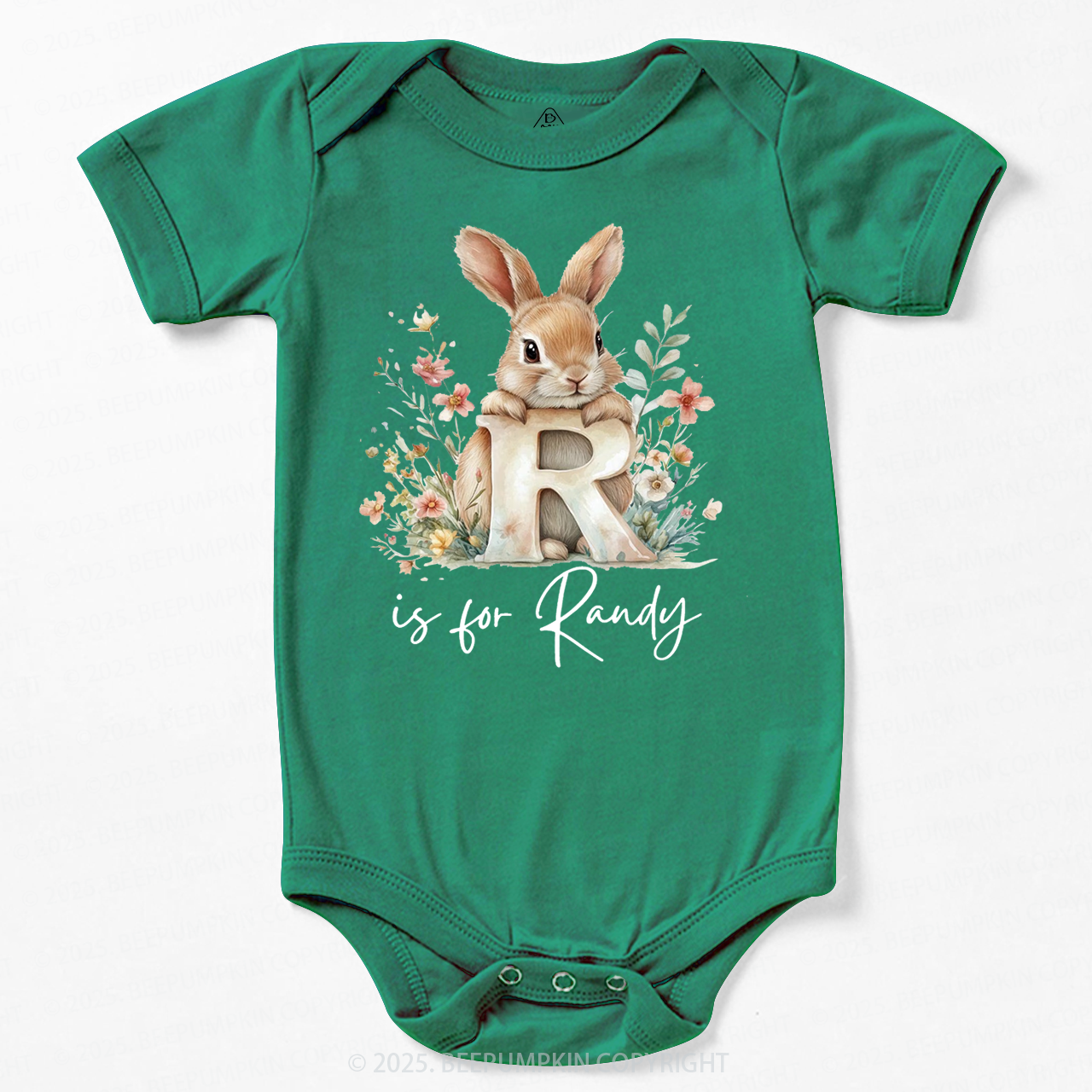 Personalized Name Animal Letter Bodysuit Beepumpkin