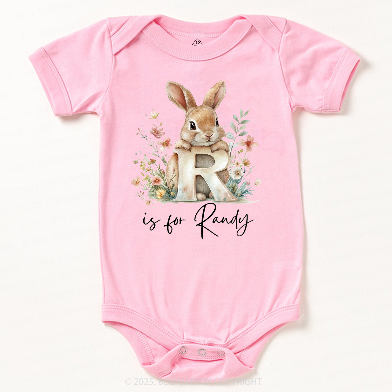 Personalized Name Animal Letter Bodysuit Beepumpkin