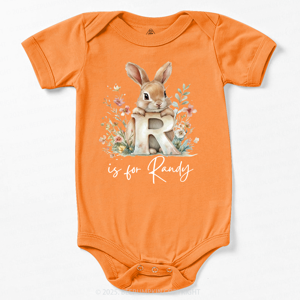 Personalized Name Animal Letter Bodysuit Beepumpkin