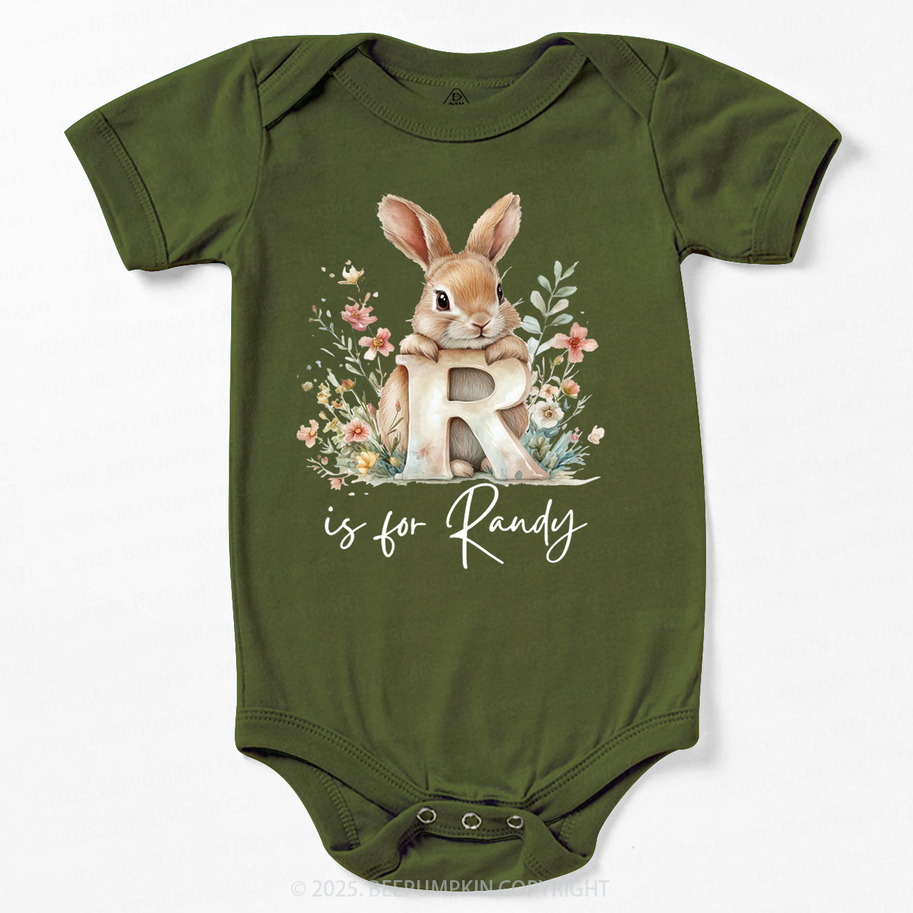 Personalized Name Animal Letter Bodysuit Beepumpkin