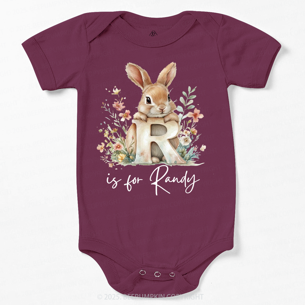 Personalized Name Animal Letter Bodysuit Beepumpkin