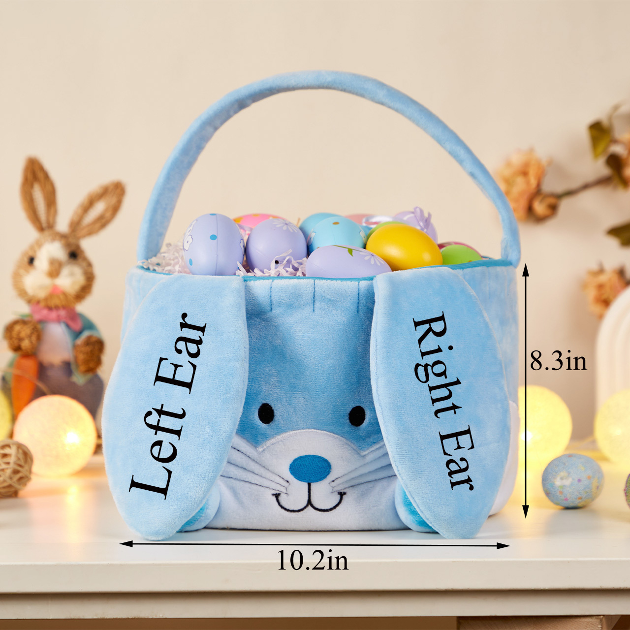 Personalized Name Easter Plush Bunny Basket