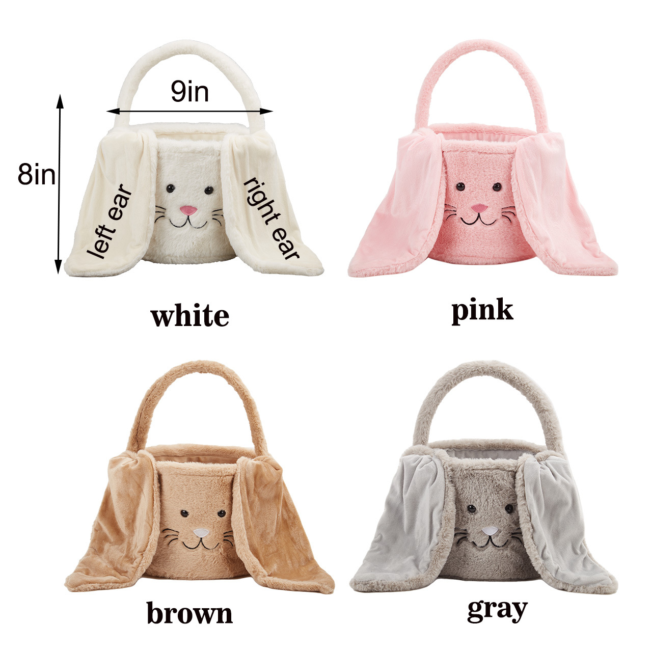 Personalized Name Bucket-Shaped Plush Rabbit Basket