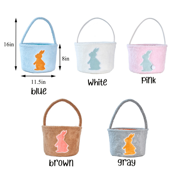 Personalized Name Easter Bucket Plush Bunny Basket