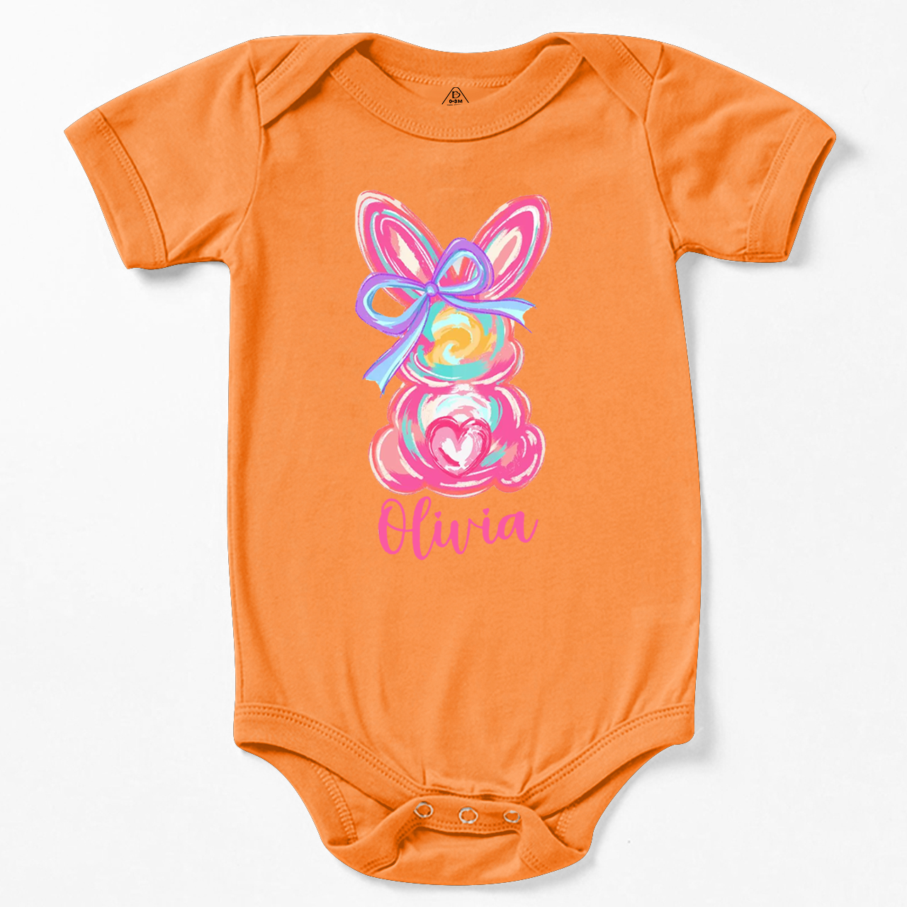Personalized Girl Name Easter Bunny Bodysuit Beepumpkin