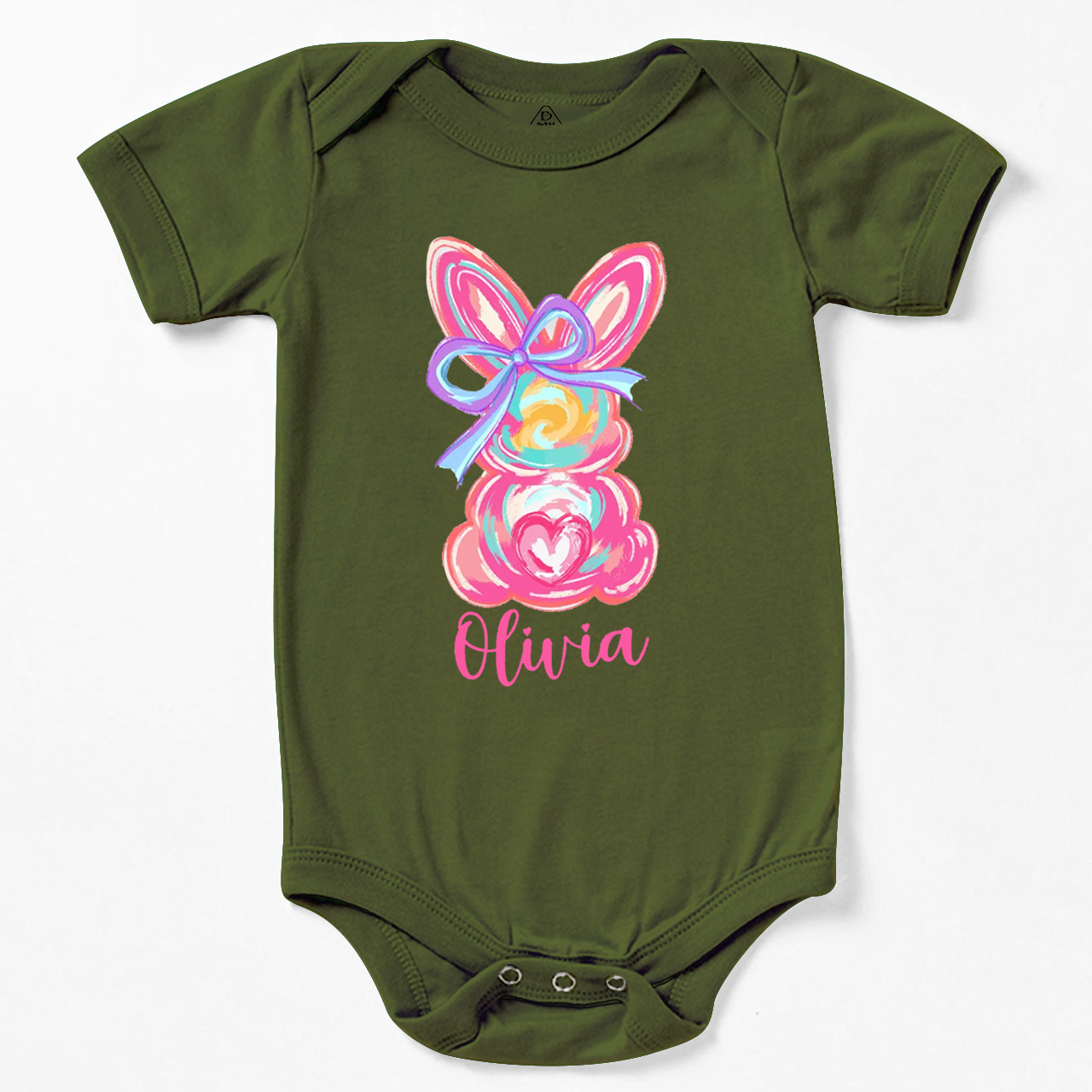 Personalized Girl Name Easter Bunny Bodysuit Beepumpkin