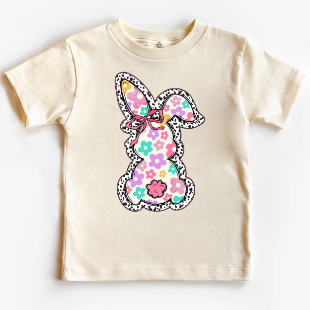 Retro Floral Easter Bunny Toddler&Kid's Tees Beepumpkin