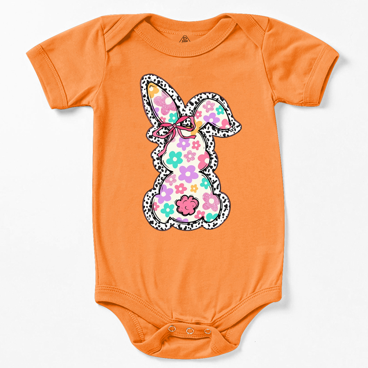 Retro Floral Easter Bunny Bodysuit Beepumpkin