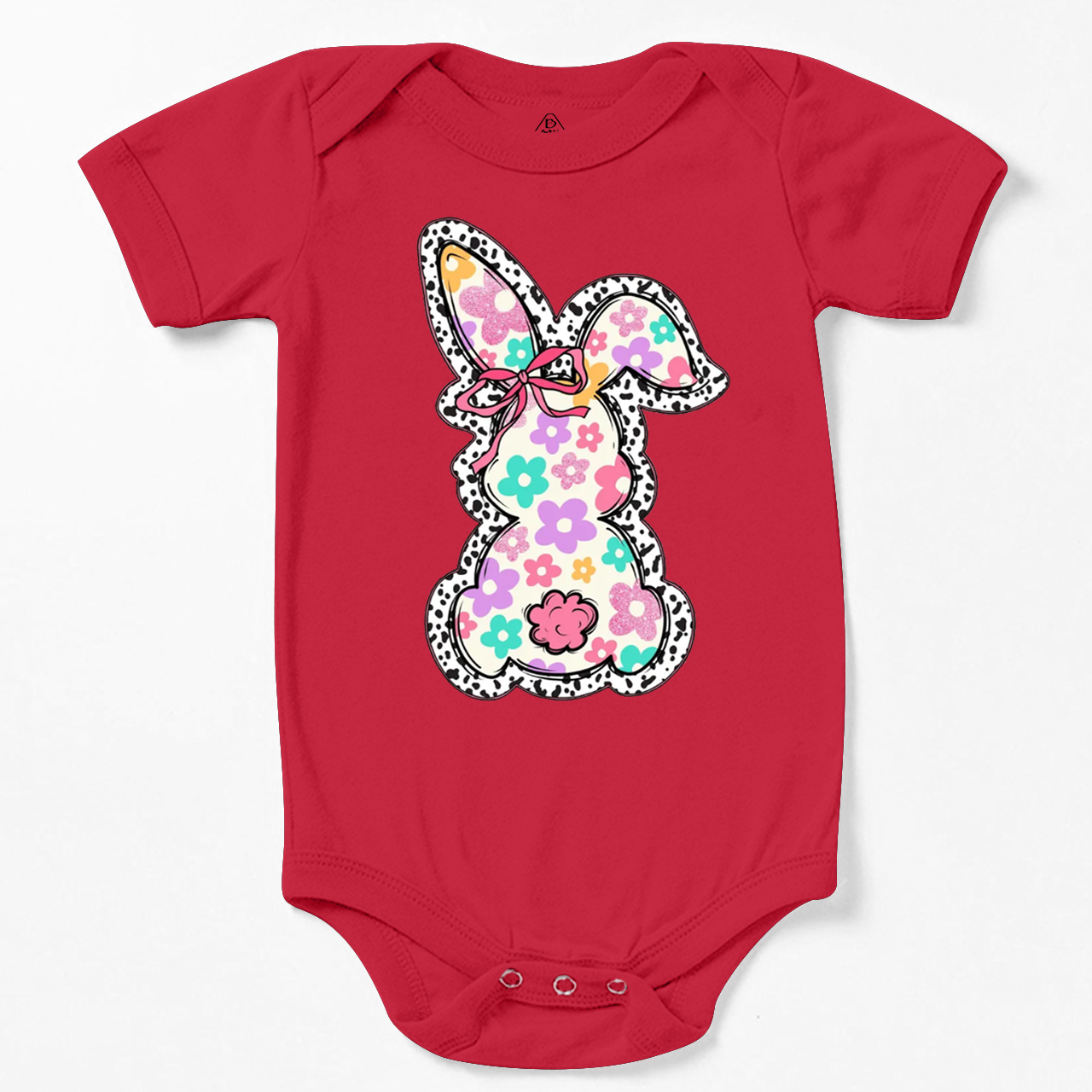 Retro Floral Easter Bunny Bodysuit Beepumpkin