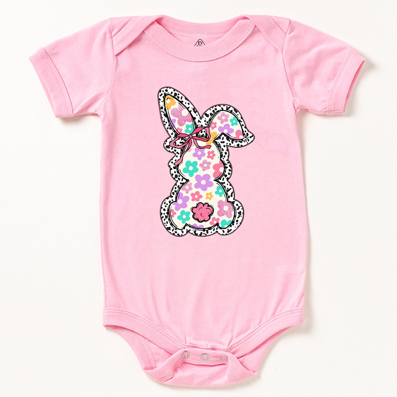 Retro Floral Easter Bunny Bodysuit Beepumpkin