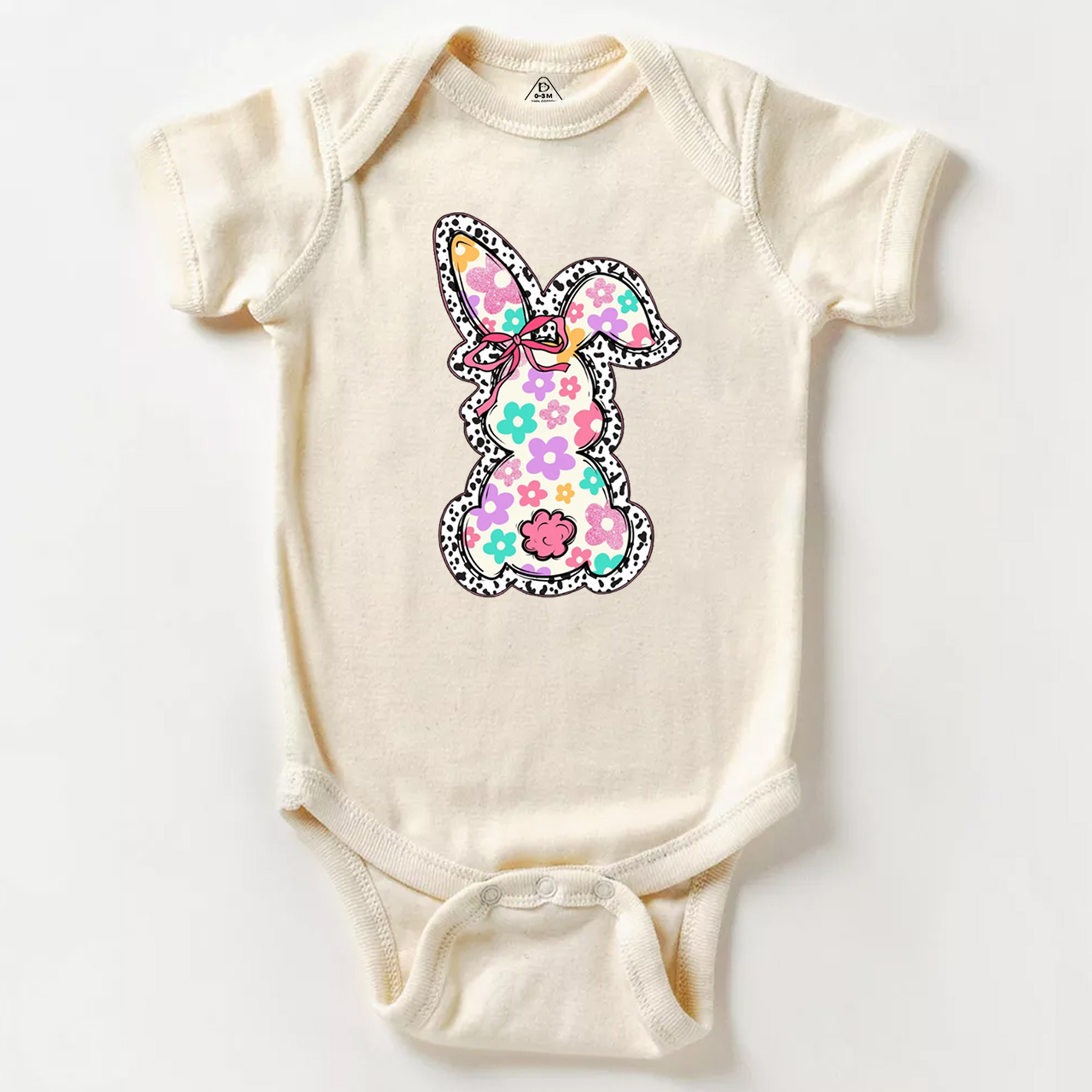 Retro Floral Easter Bunny Bodysuit Beepumpkin