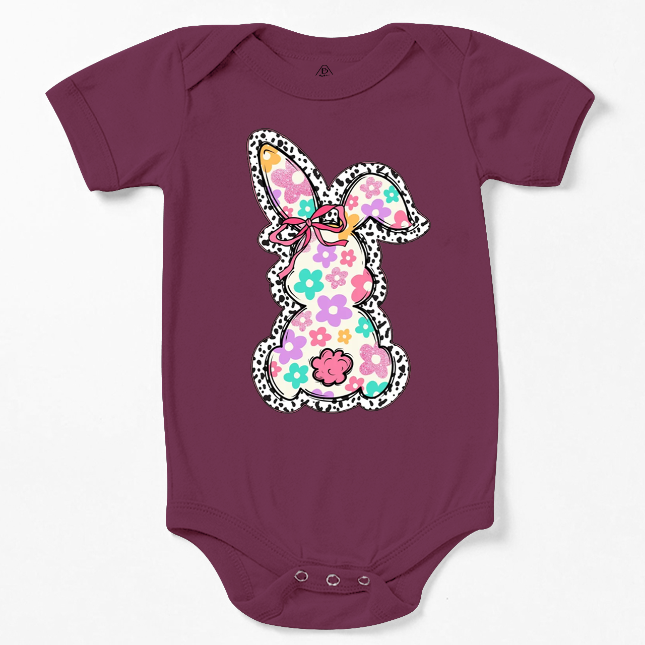 Retro Floral Easter Bunny Bodysuit Beepumpkin