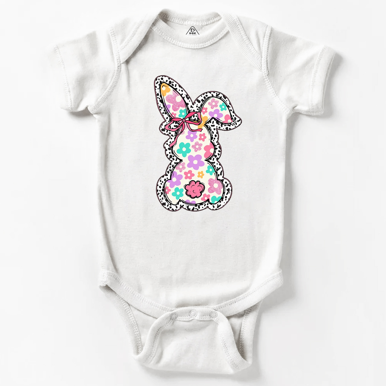 Retro Floral Easter Bunny Bodysuit Beepumpkin