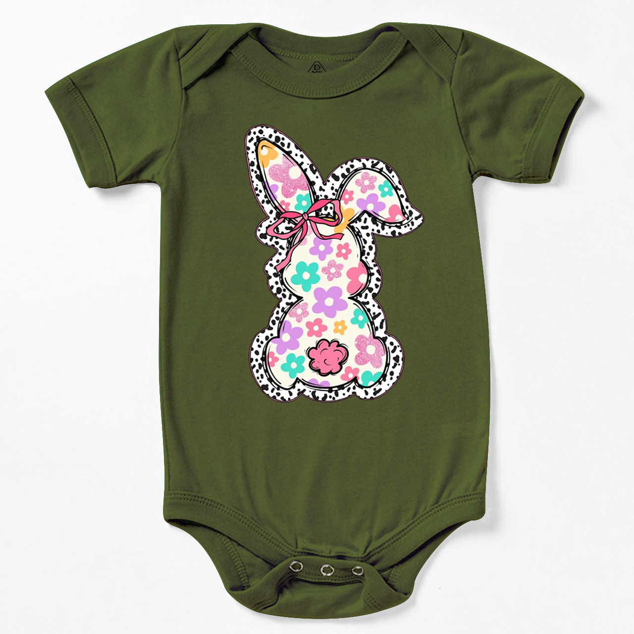 Retro Floral Easter Bunny Bodysuit Beepumpkin