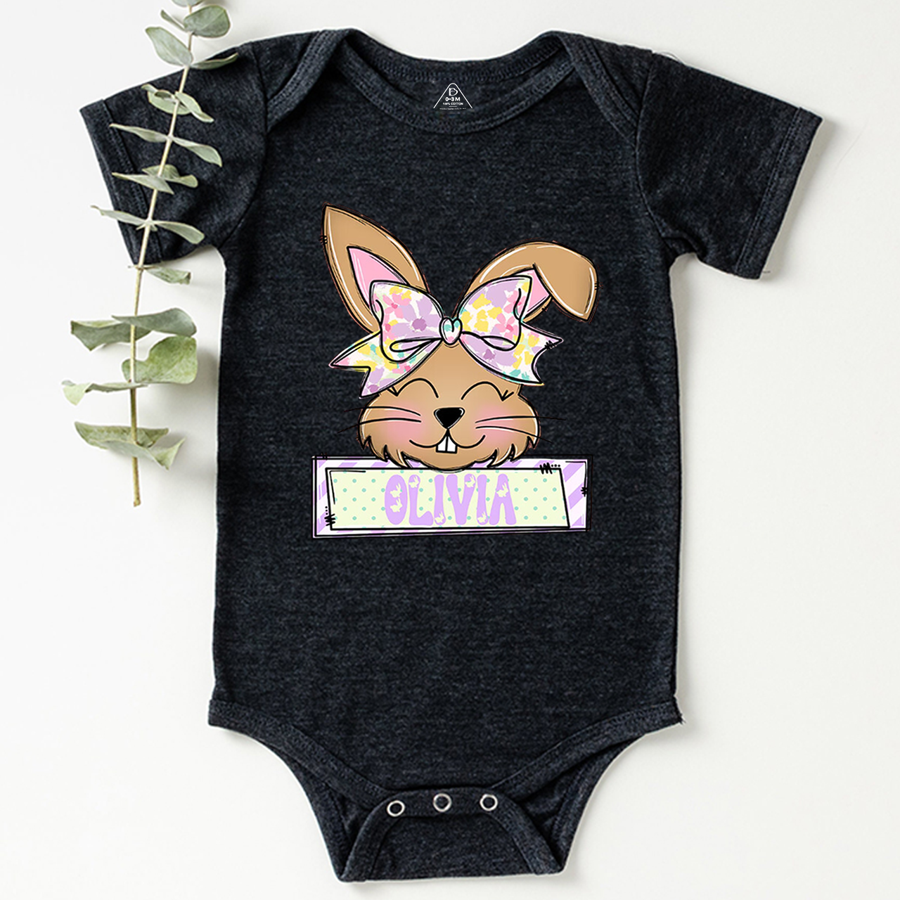 Personalized Bunny Name Bodysuit Beepumpkin