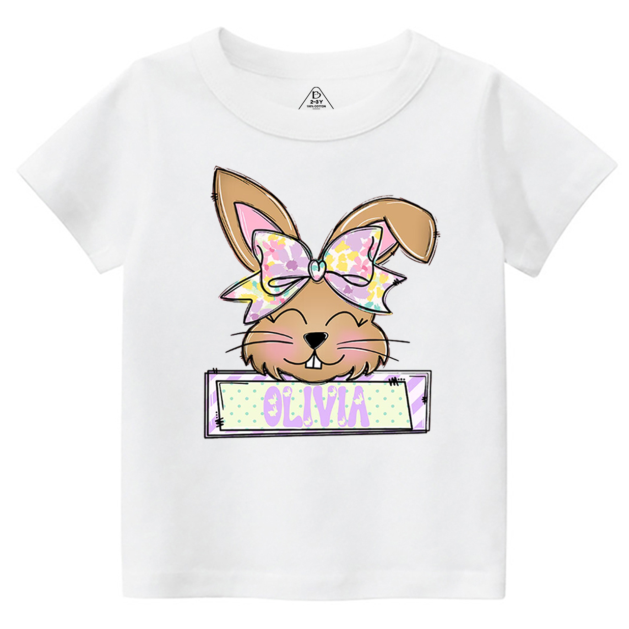 Personalized Bunny Name Toddler&Kid's Tees Beepumpkin