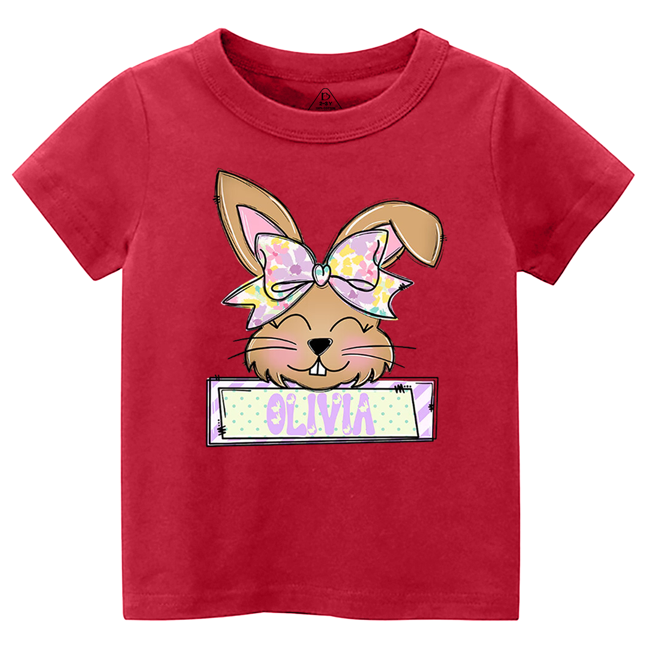 Personalized Bunny Name Toddler&Kid's Tees Beepumpkin