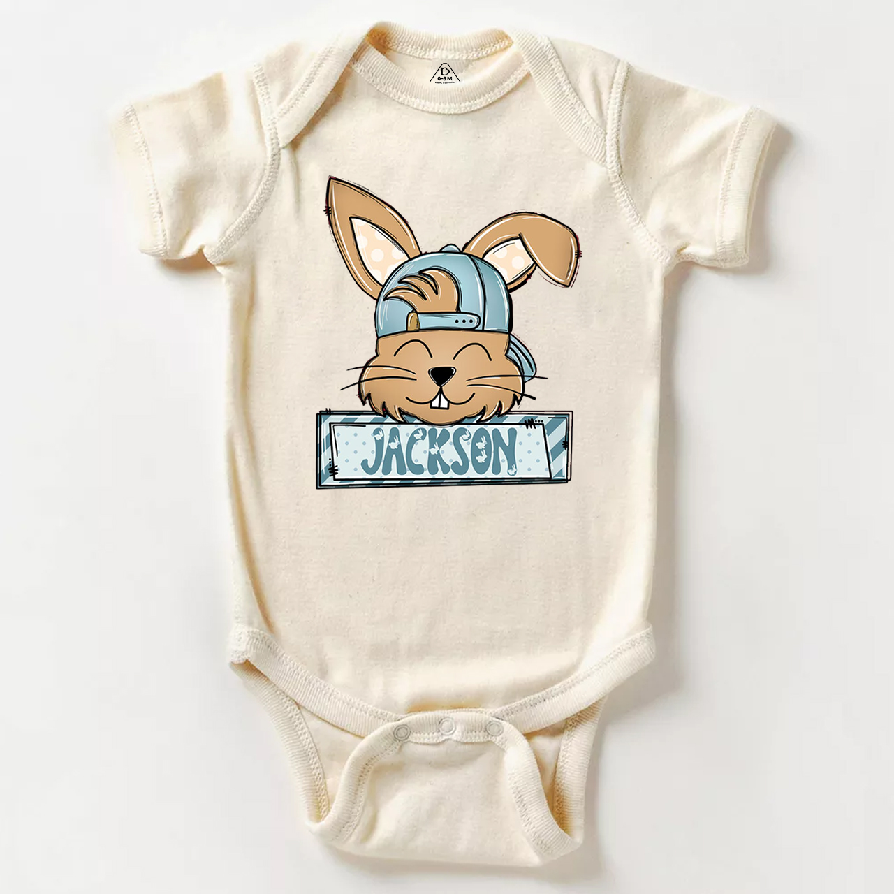 Personalized Bunny Boy’s Name Bodysuit Beepumpkin