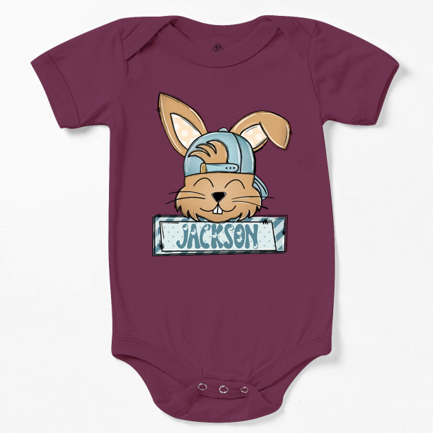 Personalized Bunny Boy’s Name Bodysuit Beepumpkin