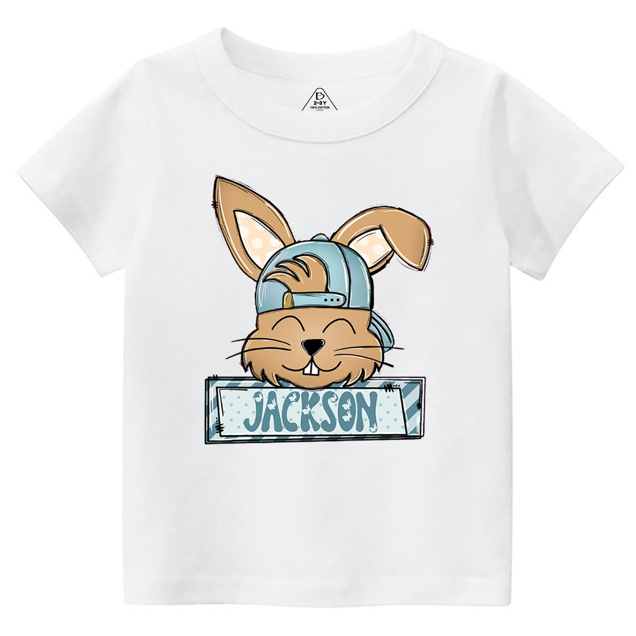 Personalized Bunny Boy’s Name Toddler&Kid's Tees Beepumpkin