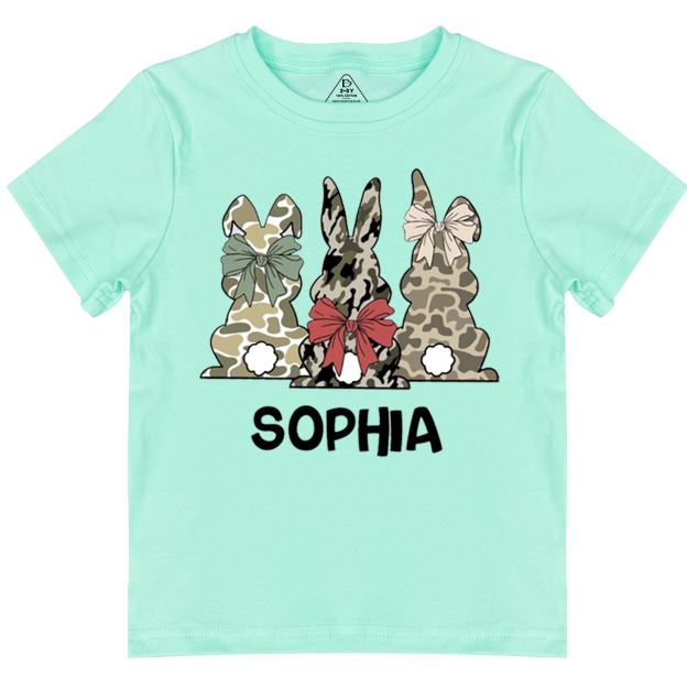 Personalized Name Camouflage Easter Bunny Toddler&Kid's Tees Beepumpkin