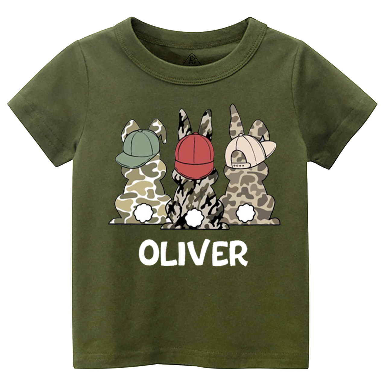 Personalized Name Camouflage Easter Bunny Toddler&Kid's Tees Beepumpkin